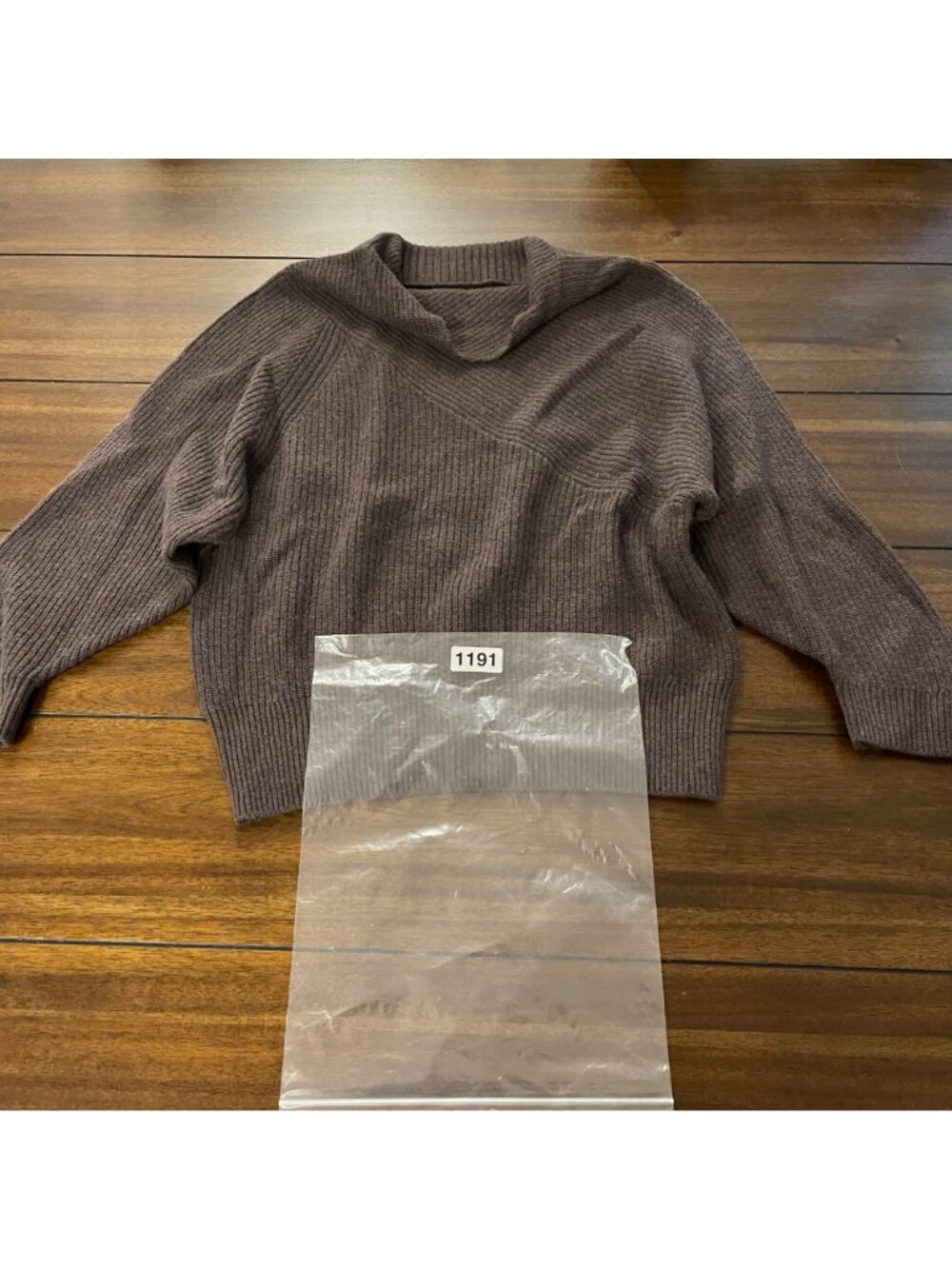 NWOT Brochu Walker Brown Wool Blend Cowl Neck Ribbed Sweater XS FVA3110 - Picture 11 of 11